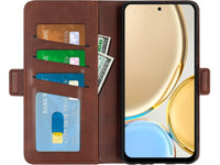 Veganes Flip Case Leder Etui Hülle mit Karten Fächer und Sichtfenster für Honor Magic4 Lite 5G in mokka von Screenguard