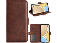 Veganes Flip Case Leder Etui Hülle mit Karten Fächer und Sichtfenster für Honor Magic4 Lite 5G in mokka von Screenguard