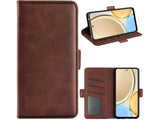 Veganes Flip Case Leder Etui Hülle mit Karten Fächer und Sichtfenster für Honor Magic4 Lite 5G in mokka von Screenguard