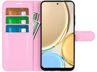 Lederhülle Karten Wallet Ledertasche Etui für Honor Magic4 Lite 5G in rosa von Screenguard