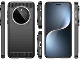 Flexible Handy Schutzhülle mit gebürster Carbon Textur auf der Rückseite für zum Schutz des Honor Magic7 Pro  Display und Gehäuse Case in schwarz von Screenguard