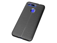 Soft TPU Case mit Design aus feinem veganen Leder für Honor View 20 stabil mit erhöhten Rändern und Kanten in schwarz von Screenguard