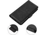 Veganes Flip Case Leder Etui Hülle mit Karten Fächer und Sichtfenster für Honor X7 in schwarz von Screenguard