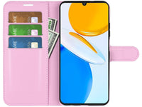 Lederhülle Karten Wallet Ledertasche Etui für Honor X7 in rosa von Screenguard