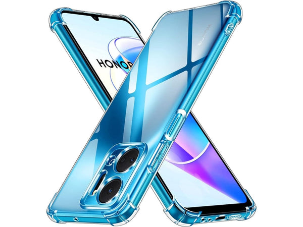 Hoch transparenter TPU Gummi Schutz Handy Hülle Clear Case klar mit verstärkten Schutzecken Bumper für das Honor X7a Display und Gehäuse in transparent von Screenguard