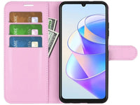 Lederhülle Portemonnaie Karten Ledertasche für Honor X7a in rosa von Screenguard