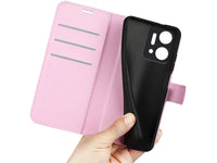 Lederhülle Karten Wallet Ledertasche Etui für Honor X7a in rosa von Screenguard