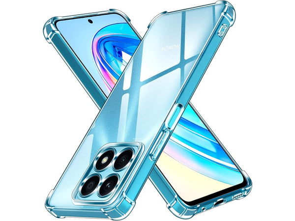 Hoch transparenter TPU Gummi Schutz Handy Hülle Clear Case klar mit verstärkten Schutzecken Bumper für das Honor X8a Display und Gehäuse in transparent von Screenguard