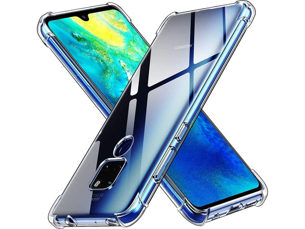 Hoch transparenter TPU Gummi Schutz Handy Hülle Clear Case klar mit verstärkten Schutzecken Bumper für das Huawei Mate 20 Display und Gehäuse in transparent von Screenguard