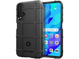 Widerstandsfähige, stabile Outdoor Sport Hülle für das Huawei Nova 5T für Handwerker, Baustelle, Business, äusserst stabil mit erhöhten Rändern und Kanten in schwarz von Screenguard