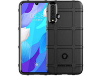 Widerstandsfähige, stabile Outdoor Sport Hülle für das Huawei Nova 5T für Handwerker, Baustelle, Business, äusserst stabil mit erhöhten Rändern und Kanten in schwarz von Screenguard