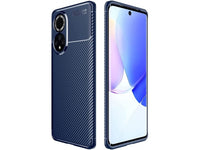 Hochwertig stabile Soft TPU Smartphone Handy Hülle im Carbon Design für Huawei Nova 9 zum Schutz des Display und Gehäuse Cover in blau von Screenguard