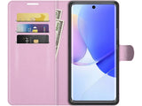 Lederhülle Karten Wallet Ledertasche Etui für Huawei Nova 9 in rosa von Screenguard