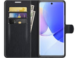 Lederhülle Karten Wallet Ledertasche Etui für Huawei Nova 9 in schwarz von Screenguard