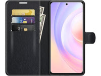 Lederhülle Karten Wallet Ledertasche Etui für Huawei Nova 9 SE in schwarz von Screenguard