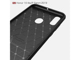 Flexible Handy Schutzhülle mit gebürster Carbon Textur auf der Rückseite für zum Schutz des Huawei P Smart 2019  Display und Gehäuse Case in schwarz von Screenguard