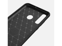 Flexible Handy Schutzhülle mit gebürster Carbon Textur auf der Rückseite für zum Schutz des Huawei P Smart+ 2019  Display und Gehäuse Case in schwarz von Screenguard