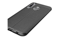 Soft TPU Case mit Design aus feinem veganen Leder für Huawei P Smart+ 2019 stabil mit erhöhten Rändern und Kanten in schwarz von Screenguard