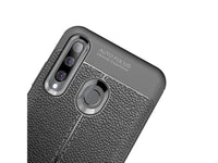 Soft TPU Case mit Design aus feinem veganen Leder für Huawei P Smart+ 2019 stabil mit erhöhten Rändern und Kanten in schwarz von Screenguard