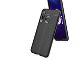 Soft TPU Case mit Design aus feinem veganen Leder für Huawei P Smart+ 2019 stabil mit erhöhten Rändern und Kanten in schwarz von Screenguard