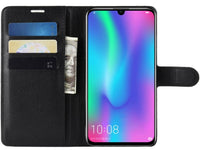 Lederhülle Karten Wallet Ledertasche Etui für Huawei P Smart 2019 in schwarz von Screenguard