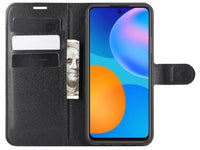 Lederhülle Karten Wallet Ledertasche Etui für Huawei P Smart 2021 in schwarz von Screenguard