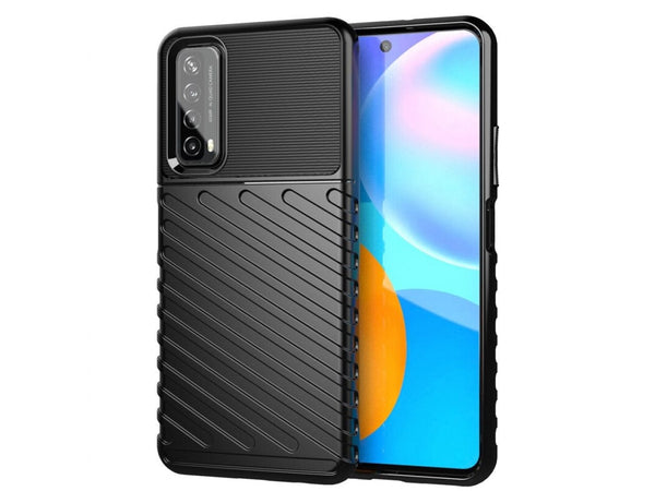 Moderne Design Hülle Cover für das Huawei P Smart 2021 mit Stripes zum Schutz von Kratzern, Dellen, Display aus TPU Gummi in schwarz von Screenguard