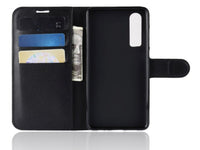 Lederhülle Karten Wallet Ledertasche Etui für Huawei P30 in schwarz von Screenguard