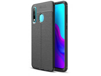 Soft TPU Case mit Design aus feinem veganen Leder für Huawei P30 Lite stabil mit erhöhten Rändern und Kanten in schwarz von Screenguard