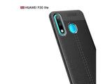 Soft TPU Case mit Design aus feinem veganen Leder für Huawei P30 Lite stabil mit erhöhten Rändern und Kanten in schwarz von Screenguard