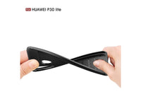 Soft TPU Case mit Design aus feinem veganen Leder für Huawei P30 Lite stabil mit erhöhten Rändern und Kanten in schwarz von Screenguard