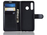 Lederhülle Karten Wallet Ledertasche Etui für Huawei P30 Lite in schwarz von Screenguard