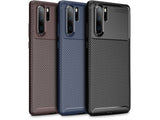 Hochwertig stabile Soft TPU Smartphone Handy Hülle im Carbon Design für Huawei P30 Pro zum Schutz des Display und Gehäuse Cover in blau von Screenguard