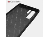 Flexible Handy Schutzhülle mit gebürster Carbon Textur auf der Rückseite für zum Schutz des Huawei P30 Pro  Display und Gehäuse Case in schwarz von Screenguard