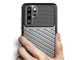 Moderne Design Hülle Cover für das Huawei P30 Pro mit Stripes zum Schutz von Kratzern, Dellen, Display aus TPU Gummi in blau von Screenguard