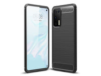 Flexible Handy Schutzhülle mit gebürster Carbon Textur auf der Rückseite für zum Schutz des Huawei P40  Display und Gehäuse Case in schwarz von Screenguard