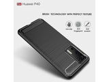 Flexible Handy Schutzhülle mit gebürster Carbon Textur auf der Rückseite für zum Schutz des Huawei P40  Display und Gehäuse Case in schwarz von Screenguard