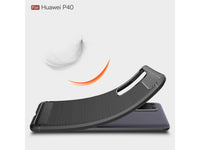 Flexible Handy Schutzhülle mit gebürster Carbon Textur auf der Rückseite für zum Schutz des Huawei P40  Display und Gehäuse Case in schwarz von Screenguard
