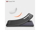 Flexible Handy Schutzhülle mit gebürster Carbon Textur auf der Rückseite für zum Schutz des Huawei P40  Display und Gehäuse Case in schwarz von Screenguard