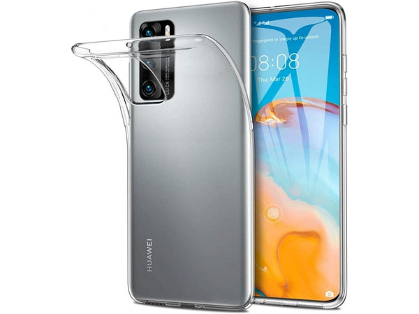 Gummi Hülle für Huawei P40 aus flexiblem Soft TPU, kristallklar und transparent von Screenguard