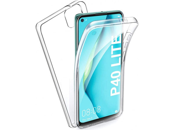 Vollständige 360 Grad Rundum Gummi TPU Hülle zum beidseitigen Schutz des Huawei P40 Lite Display und Gehäuse in transparent von Screenguard