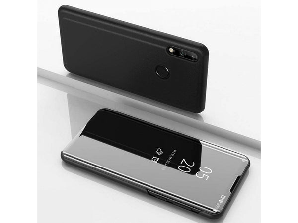 Clear View Flip Case für Huawei P40 Lite E in schwarz von Screenguard