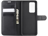 Lederhülle Karten Wallet Ledertasche Etui für Huawei P40 Pro+ in schwarz von Screenguard