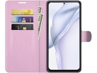 Lederhülle Karten Wallet Ledertasche Etui für Huawei P50 in rosa von Screenguard