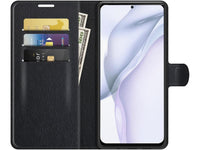 Lederhülle Karten Wallet Ledertasche Etui für Huawei P50 in schwarz von Screenguard