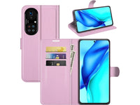 Lederhülle Portemonnaie Karten Ledertasche für Huawei P50 Pro in rosa von Screenguard