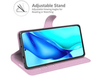 Lederhülle Karten Wallet Ledertasche Etui für Huawei P50 Pro in rosa von Screenguard