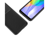 Hochwertig stabile Soft TPU Smartphone Handy Hülle im Carbon Design für Huawei Y6p zum Schutz des Display und Gehäuse Cover in blau von Screenguard