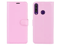 Lederhülle Karten Wallet Ledertasche Etui für Huawei Y6p in rosa von Screenguard