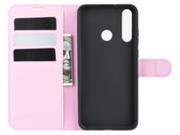 Lederhülle Karten Wallet Ledertasche Etui für Huawei Y6p in rosa von Screenguard